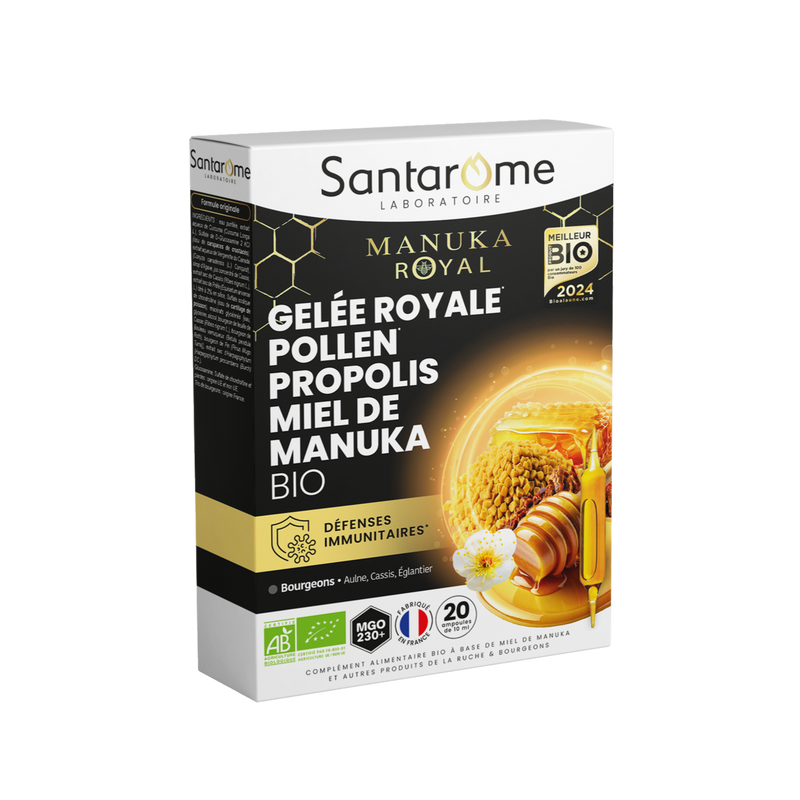 Gelée Royale Pollen Propolis Miel de Manuka Bio - 20 ampoules